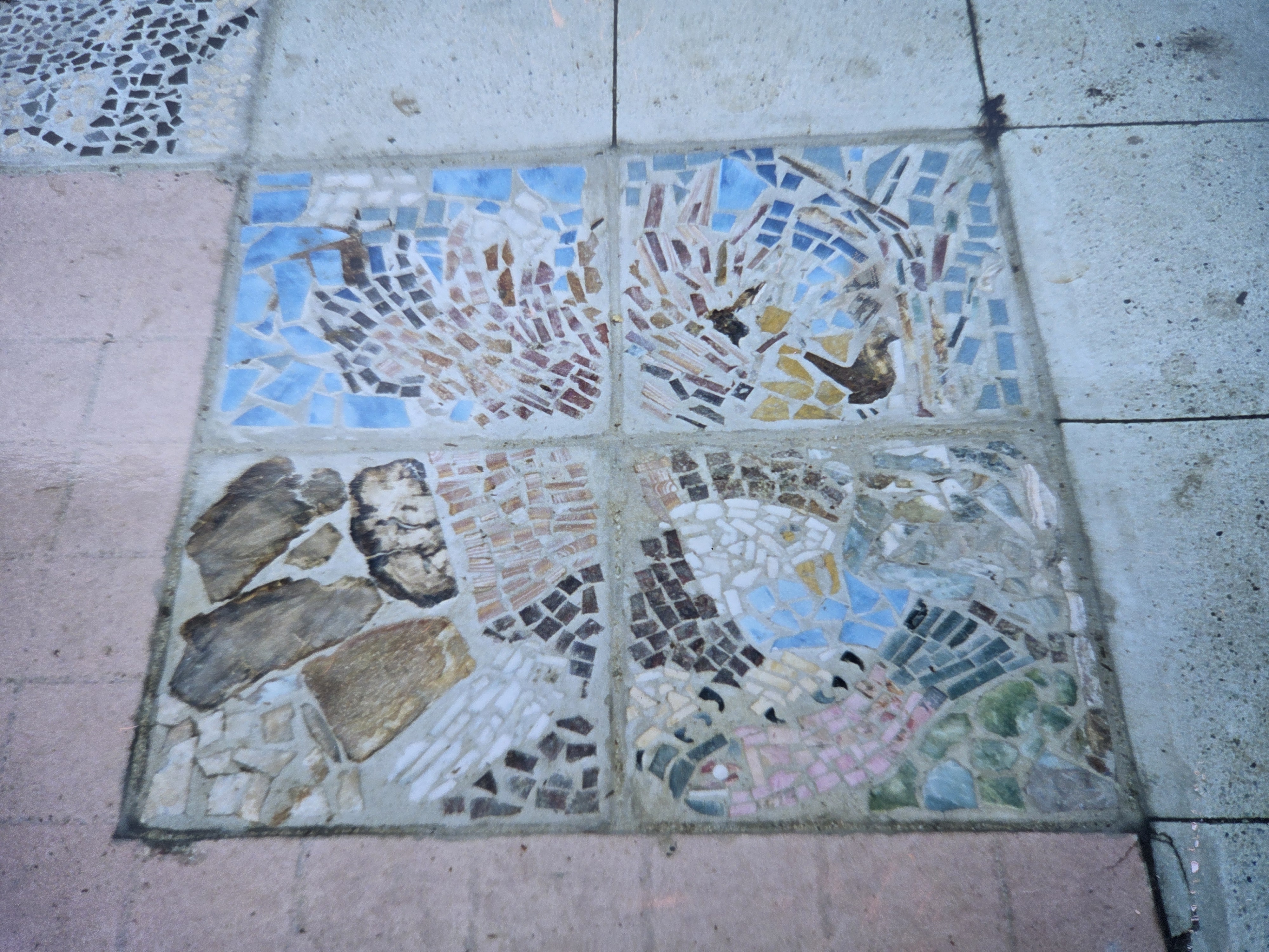 Eagle mosaic created by members of the Port Moody Rock and Gem Club for the PoCo Rivers Mosaic Project 2000 at Lions Park.